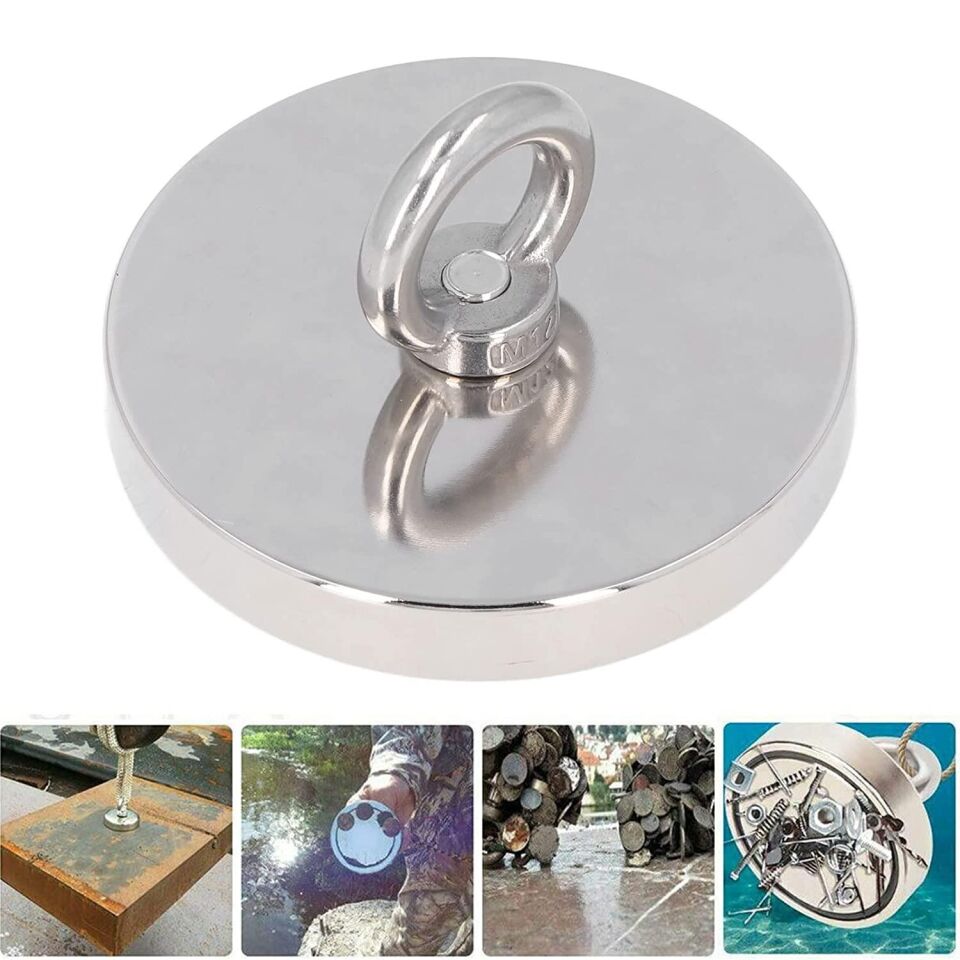 Valkyrie D90 Battal Boy Güçlü Neodyum Mıknatıs 90mm 380kg Halkalı Salvage Fishing Magnet