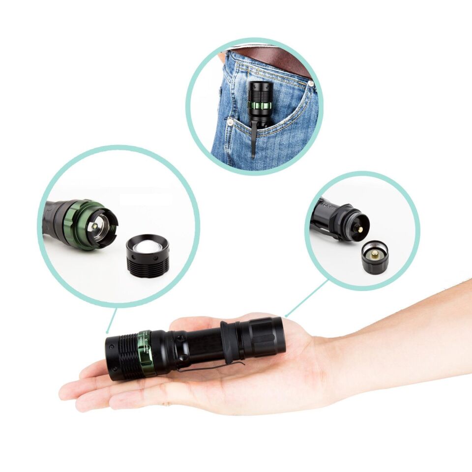 Valkyrie Cree Q5 Uzun Menzil El Feneri - Zoom - AAA Destekli