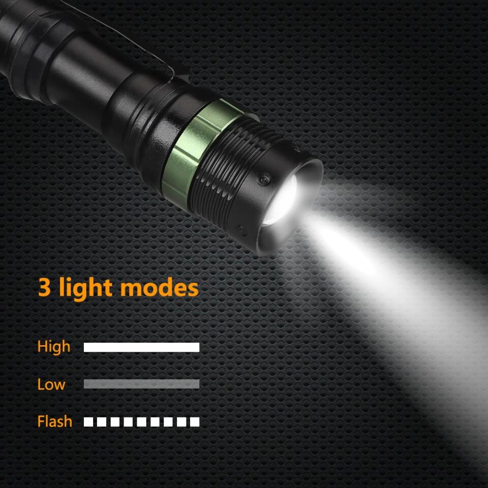 Valkyrie Cree Q5 Uzun Menzil El Feneri - Zoom - AAA Destekli