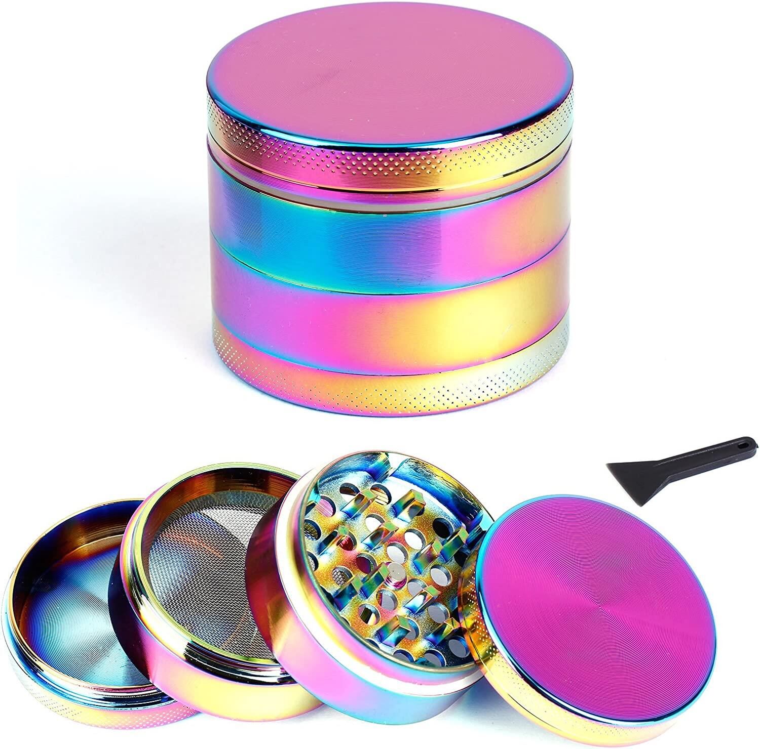 Valkyrie 50 mm 4 Katmanlı Mıknatıslı Çinko Alaşım Herbal Grinder Baharat Bitki Ot Tütün Öğütücü Renkli