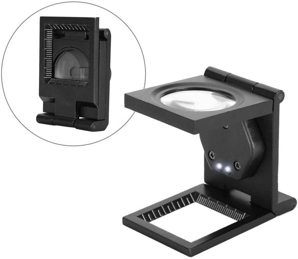Valkyrie Katlanır Işıklı 10X LED Büyüteç Kumaşçı Kuyumcu Lup