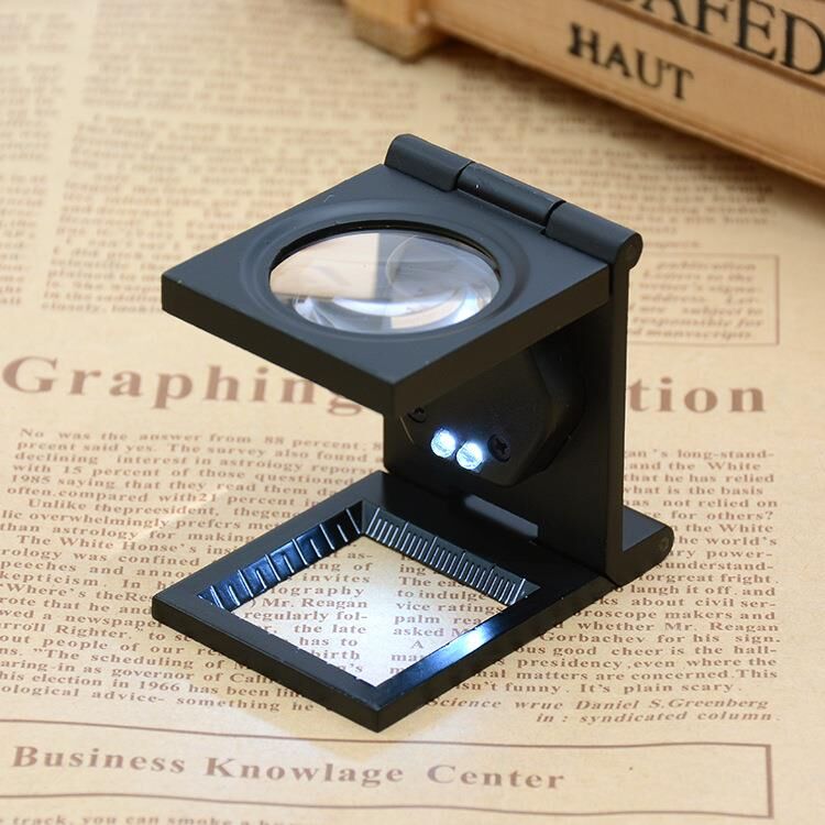 Valkyrie Katlanır Işıklı 10X LED Büyüteç Kumaşçı Kuyumcu Lup