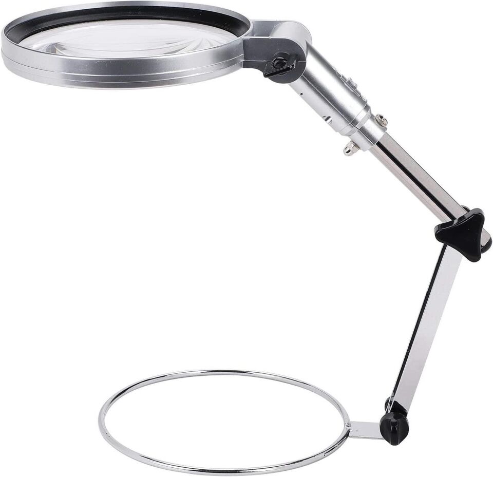 Valkyrie Katlanabilir LED Işıklı Masaüstü Büyüteç 2X 130mm Büyük Boy