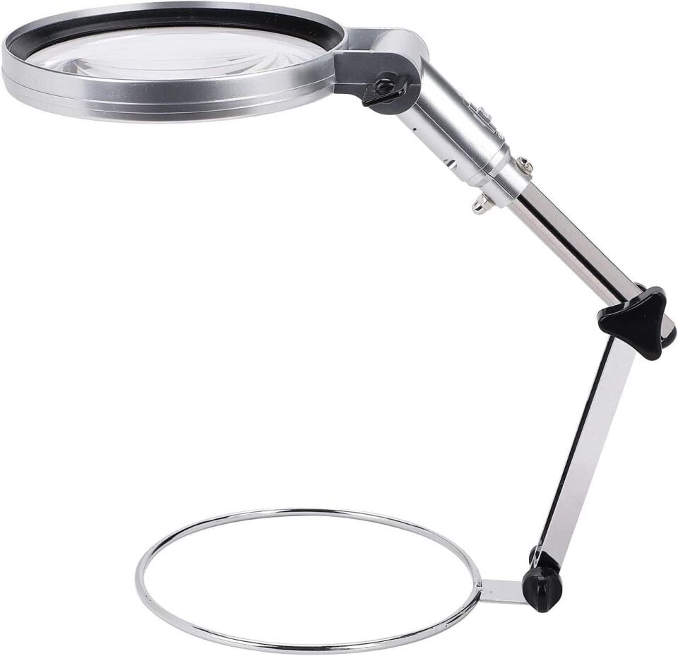 Valkyrie Katlanabilir LED Işıklı Masaüstü Büyüteç 2X 130mm Büyük Boy