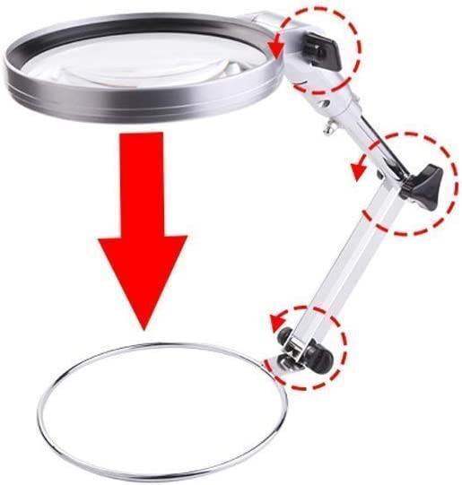 Valkyrie Katlanabilir LED Işıklı Masaüstü Büyüteç 2X 130mm Büyük Boy