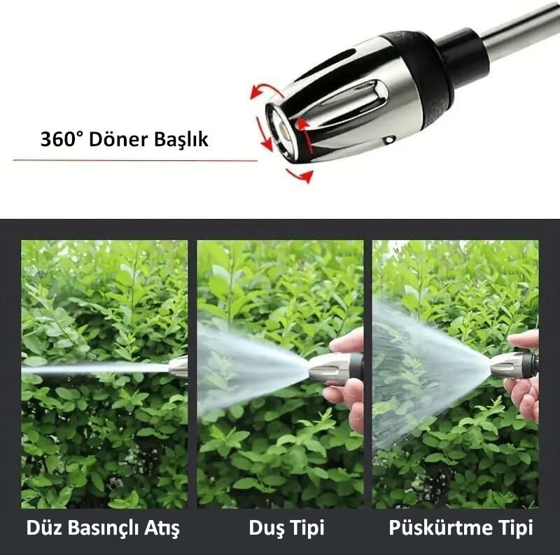 Valkyrie Yüksek Basınçlı Hazneli Köpüklü Araç Oto Yıkama Bahçe Sulama İlaçlama Su Tabancası Ayarlanabilir Başlık Deterjan İlaç Hazneli