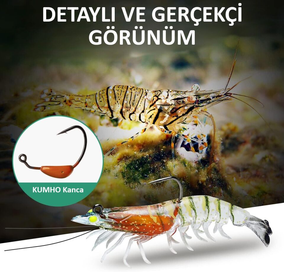 Valkyrie 3 Adet Silikon Karides Balık Yemi 9cm 11.5gr Gerçekçi Levrek Katili Yem LRF Spin