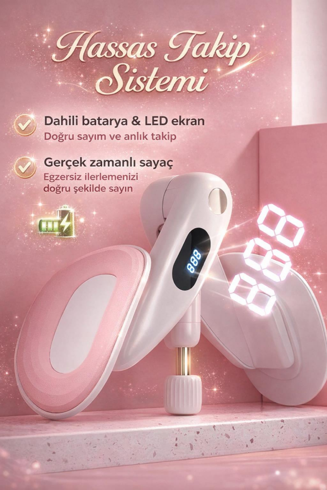 Valkyrie Pelvik Dijital Sayaçlı Çok Amaçlı Bacak ve Üst Vücut Egzersiz Aleti – Ayarlanabilir Dirençli Pembe