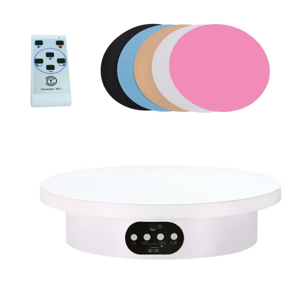 Valkyrie 20cm Kumandalı 5 Fonlu 360 Derece Elektrikli Döner Tabla Turntable Vitrin Fotoğraf