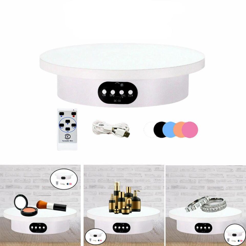 Valkyrie 20cm Kumandalı 5 Fonlu 360 Derece Elektrikli Döner Tabla Turntable Vitrin Fotoğraf