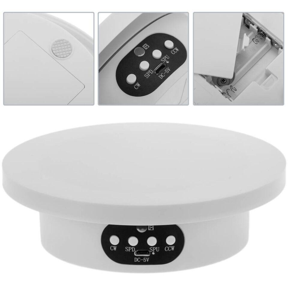 Valkyrie 20cm Kumandalı 5 Fonlu 360 Derece Elektrikli Döner Tabla Turntable Vitrin Fotoğraf