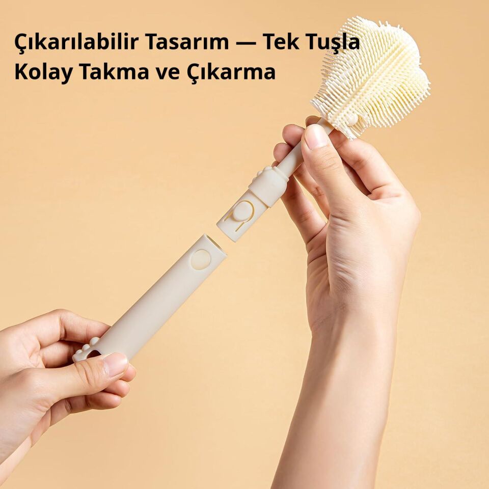 Valkyrie Seyahat Biberon Temizleme Seti Silikon Fırça Emzik Pipet Fırçası Saklama Kutulu gri