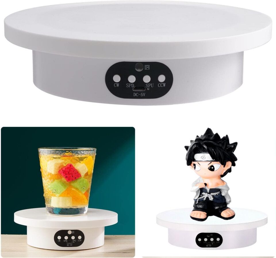 Valkyrie 16cm Kumandalı 360 Derece 5 Fonlu Elektrikli Döner tabla Turntable Vitrin Fotoğraf