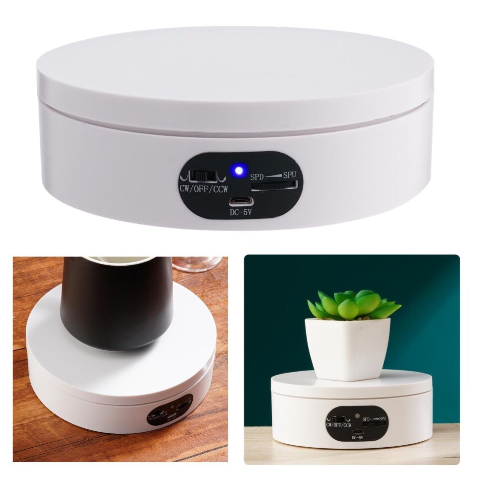 Valkyrie 16cm Hız Ayarlı 360 Derece Turntable Döner Tabla 5 Fonlu Vitrin Fotoğraf Çekimi