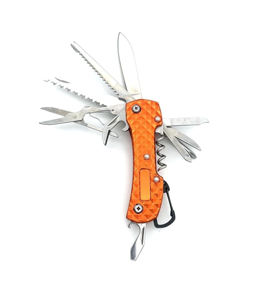 Valkyrie Valkyrie 12 Fonksiyonlu İsviçre Outdoor Kamp Cep Çakısı Turuncu