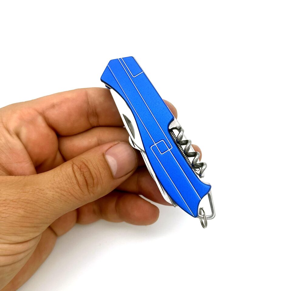 Valkyrie 11 Fonksiyonlu Kamp Cep Çakısı Multitool Mavi