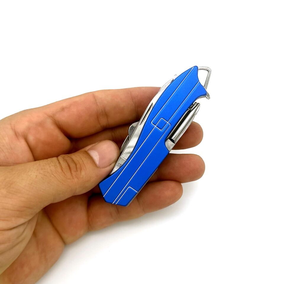 Valkyrie 11 Fonksiyonlu Kamp Cep Çakısı Multitool Mavi