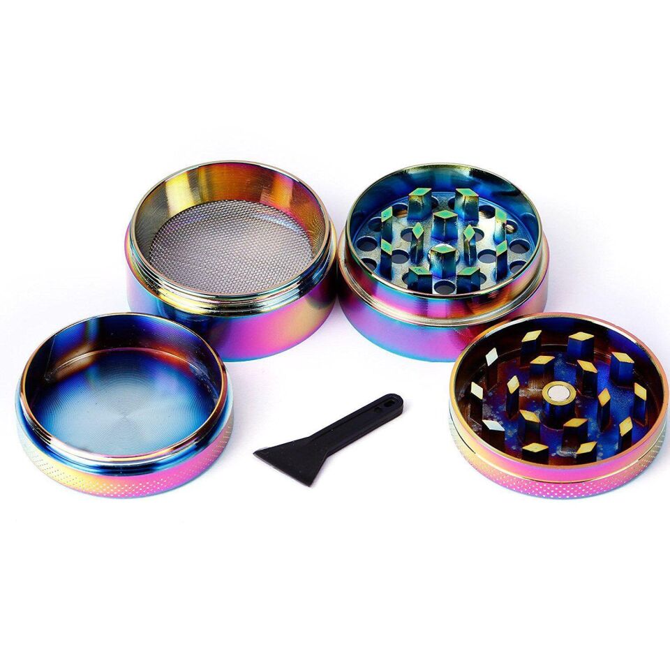 Valkyrie 40 mm 4 Katmanlı Renkli Çinko Alaşım Herbal Grinder Baharat Bitki Ot Tütün Öğütücü