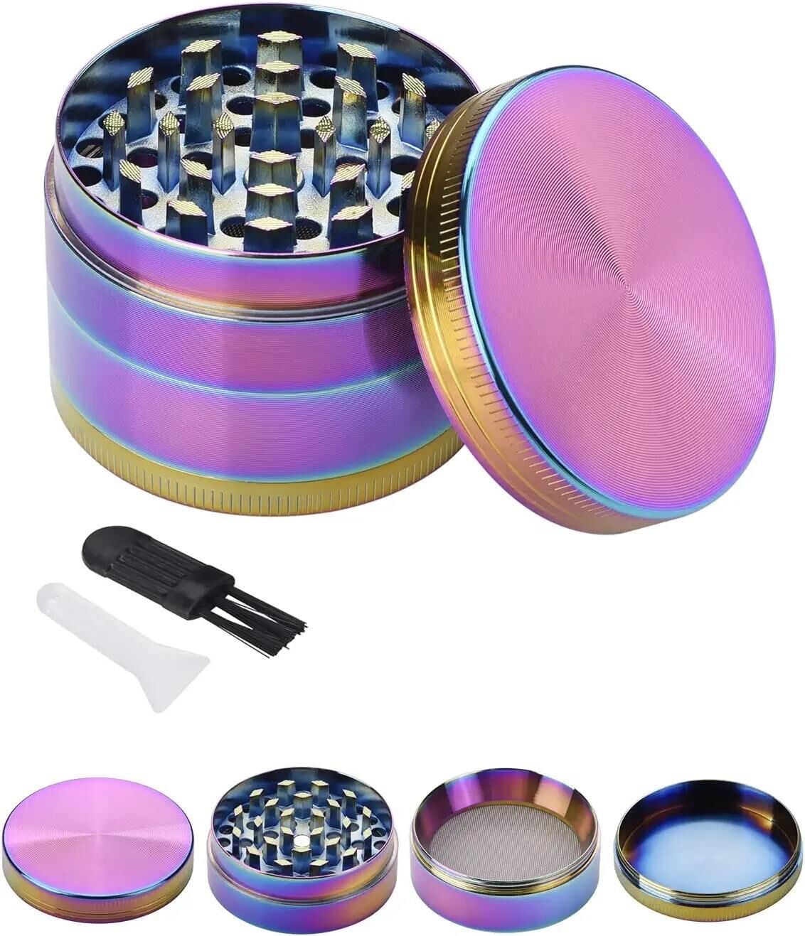 Valkyrie 40 mm 4 Katmanlı Renkli Çinko Alaşım Herbal Grinder Baharat Bitki Ot Tütün Öğütücü