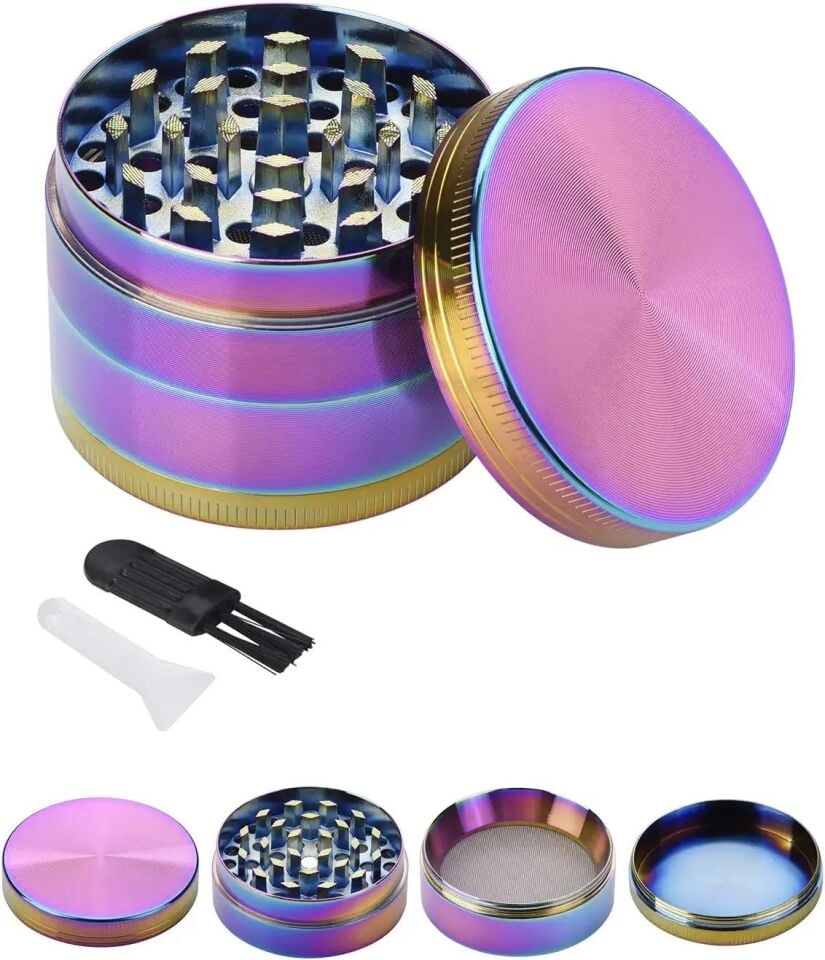 Valkyrie 40 mm 4 Katmanlı Renkli Çinko Alaşım Herbal Grinder Baharat Bitki Ot Tütün Öğütücü