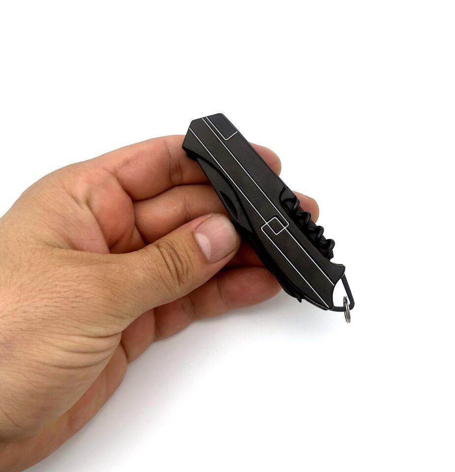 Valkyrie 11 Fonksiyonlu Kamp Cep Çakısı Multitool Siyah