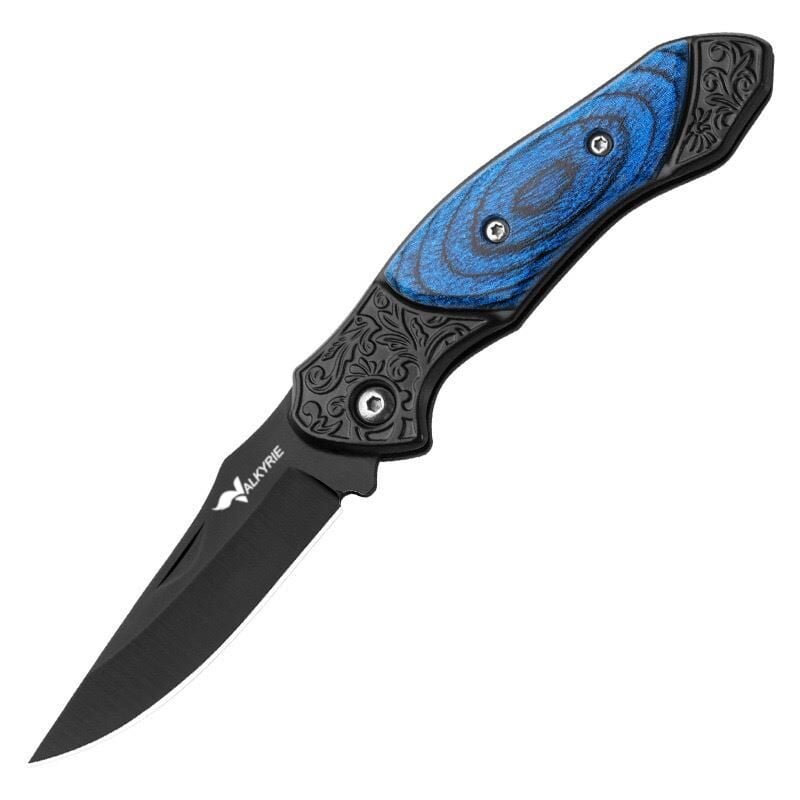 Valkyrie Mini Taktik Katlanır Çelik Outdoor Bıçak – 15.8 cm – Kompakt & Dayanıklı Tasarım Mavi