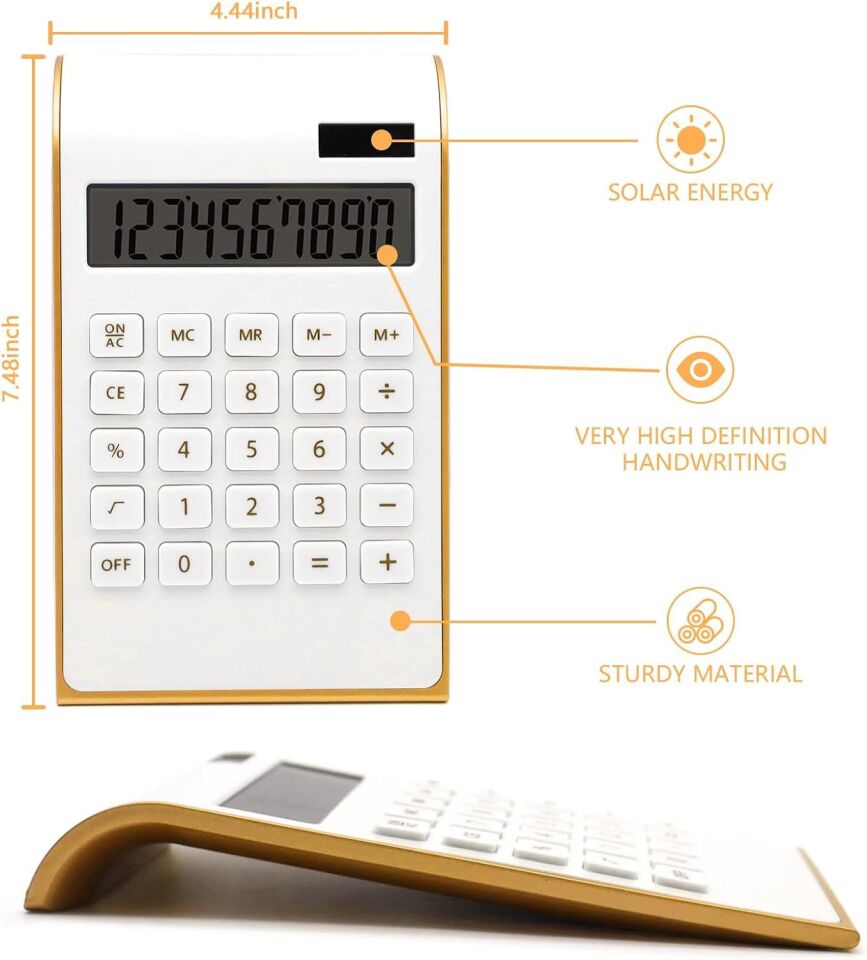 Valkyrie Ultra İnce Modern Tasarımlı Curved Masa Üstü Taşınabilir Hesap Makinesi