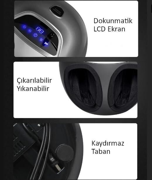 Valkyrie Isı Zaman Hava Basınç Ayarlı Ayak Masaj Aleti Shiatsu Foot Massager Kumandalı