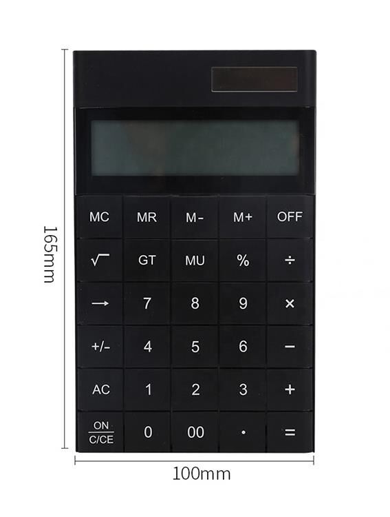 Valkyrie 12 Basamaklı Güneş Enerjili Masaüstü Hesap Makinesi Slim Tasarım Siyah