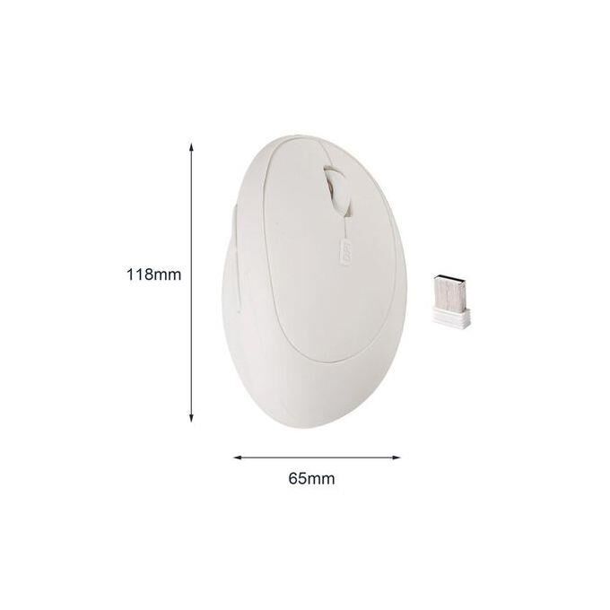 Valkyrie Y08 Dikey Kablosuz 2.4G Sessiz Şarjlı 6 Tuşlu Vertical Mouse 1600DPI 400mAh Beyaz