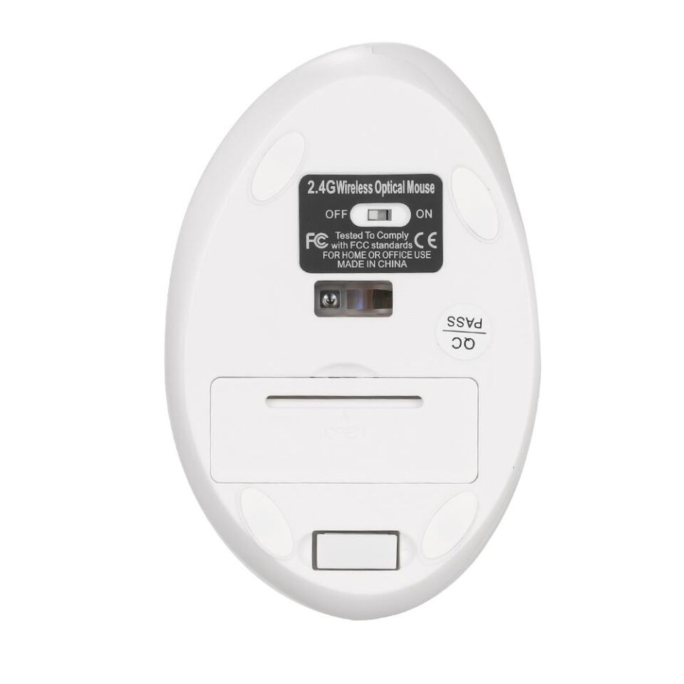 Valkyrie Y08 Dikey Kablosuz 2.4G Sessiz Şarjlı 6 Tuşlu Vertical Mouse 1600DPI 400mAh Beyaz