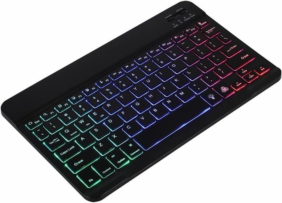 Valkyrie BL30 RGB 7 Renk Rainbow Bluetooth Kablosuz Türkçe Klavye - Android ios Windows Uyumlu - Şarjlı - 10 inç - Multimedia - Ultra İnce Tasarım