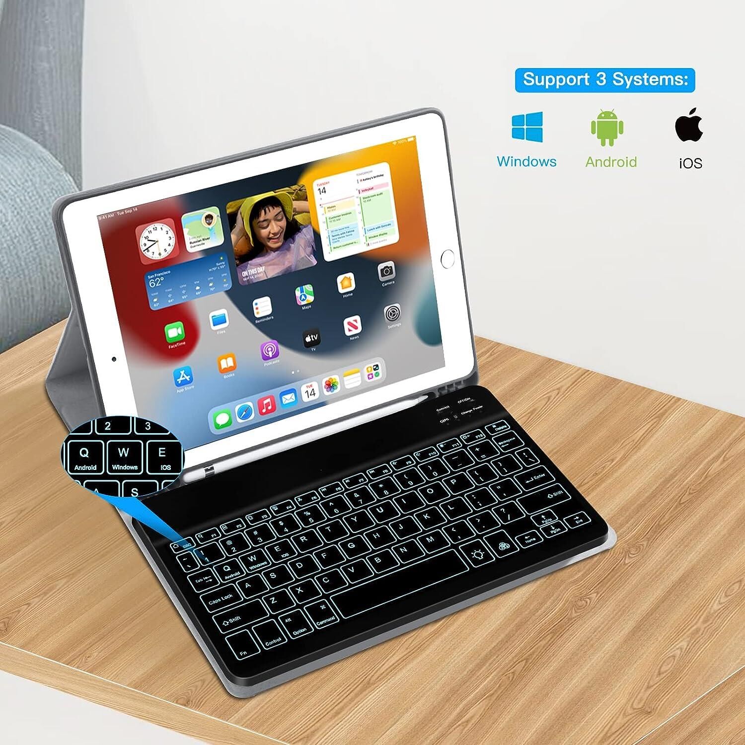 Valkyrie BL30 7 Renk Bluetooth Kablosuz Türkçe Klavye - Android ios Windows Uyumlu - Şarjlı - 10 inç - Multimedia - Ultra İnce Tasarım