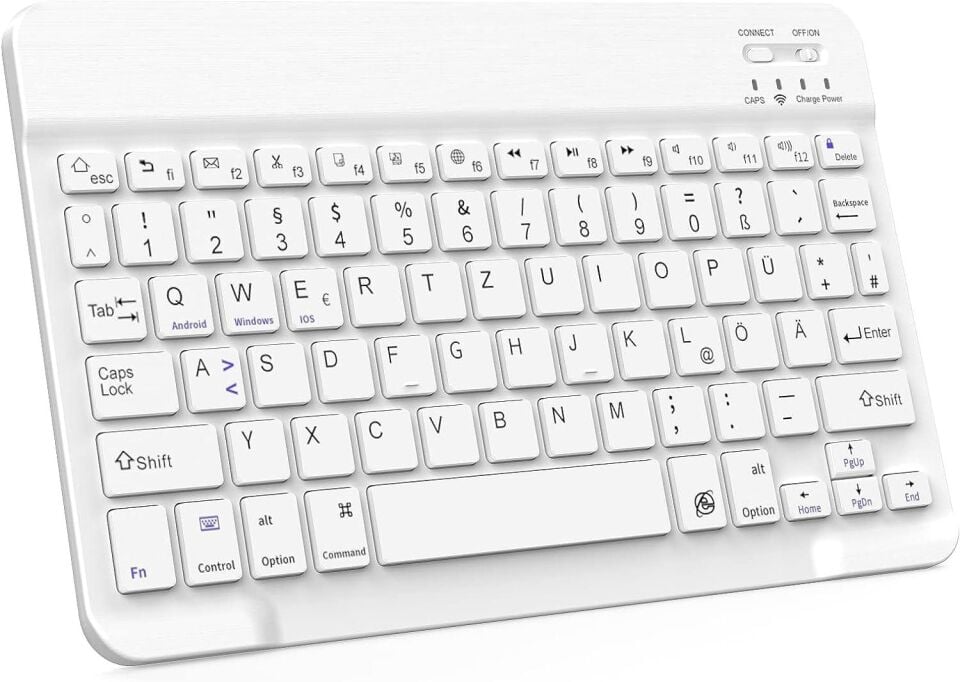 Valkyrie BL30 Bluetooth 10 inç Ios Windows Android Uyumlu Kablosuz Klavye - Türkçe - Şarjlı - Sessiz - Multimedia - Ultra İnce Beyaz