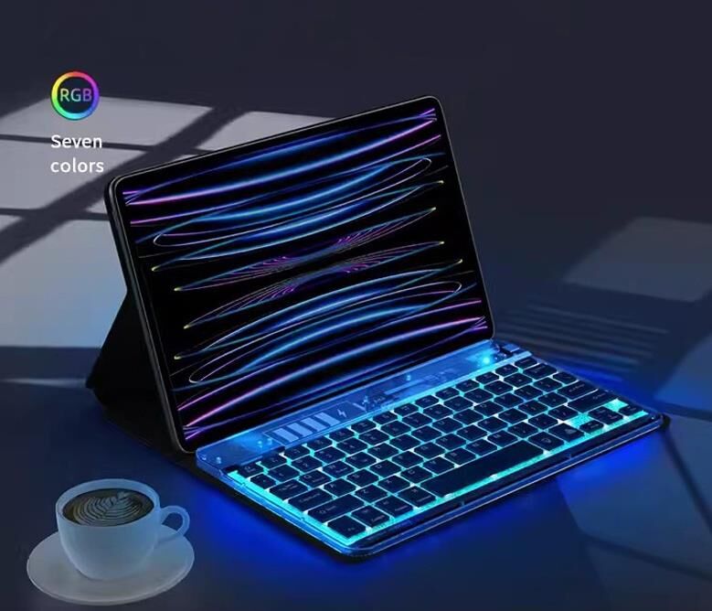 Valkyrie RGB bkz-30 7 Renk Bluetooth Şeffaf Türkçe Klavye - Android ios Windows Uyumlu - Şarjlı - 10 inç - Multimedia - Ultra İnce Tasarım bkz30