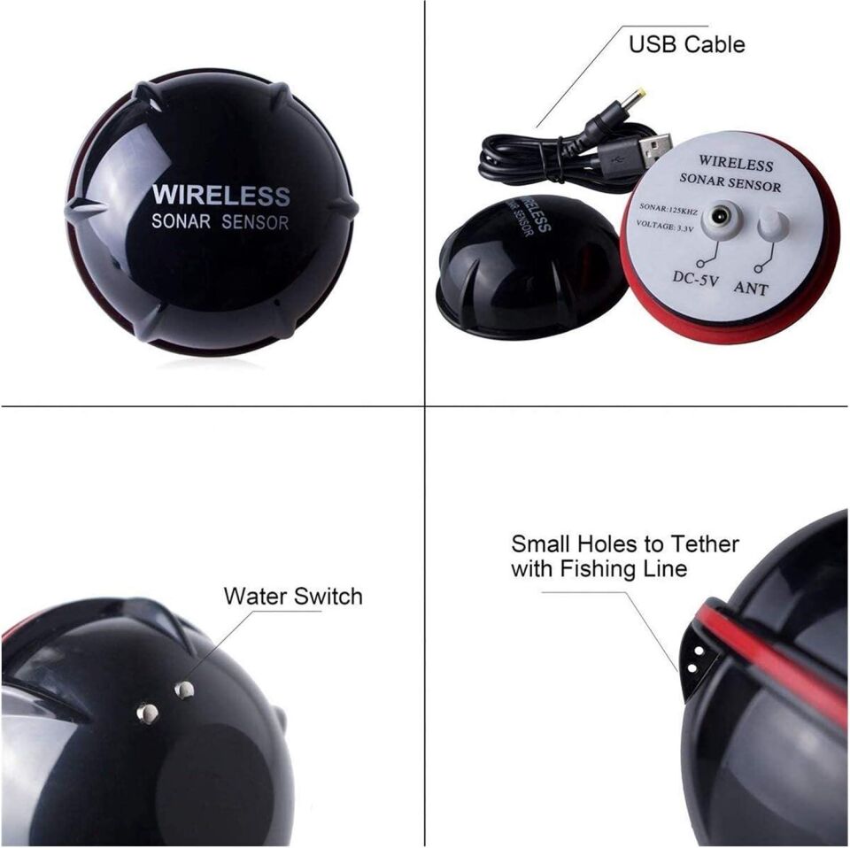 Valkyrie Wireless Balık Bulucu Akıllı Sonar Teknolojisi LCD Ekranlı Kablosuz Balık Tespit Cihazı