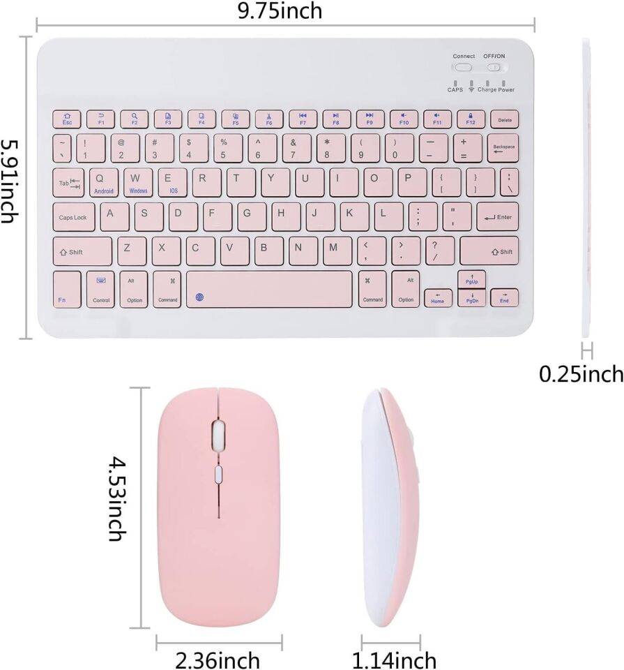 Valkyrie BL30 Bluetooth Ios Ipad Android Windows Uyumlu Klavye Mouse Seti - Sessiz - Şarjlı - Combo - Ultra İnce - Türkçe - Kablosuz Pembe