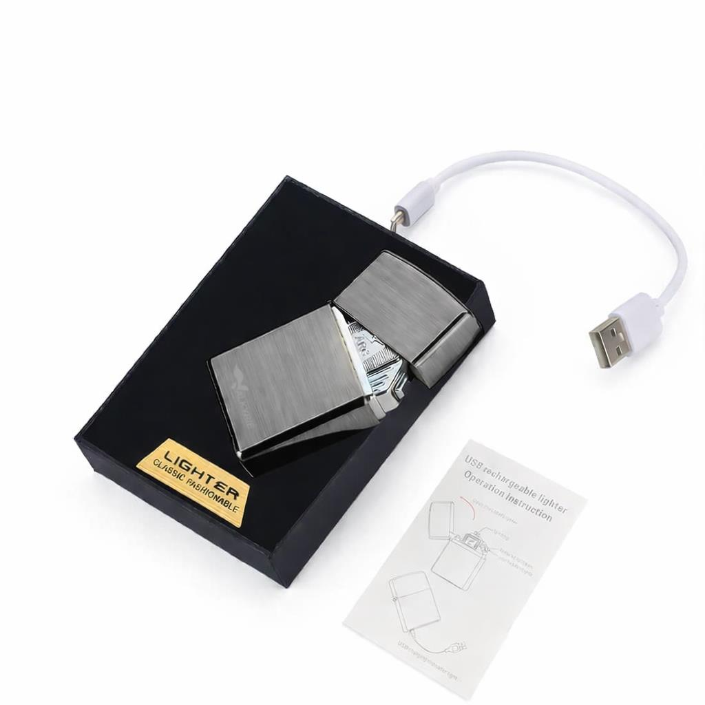 Valkyrie USB Şarjlı Elektronik Çakmak | 4 Elektrotlu X Tip Mor Arc | Rüzgar Geçirmez, Alevsiz Siyah