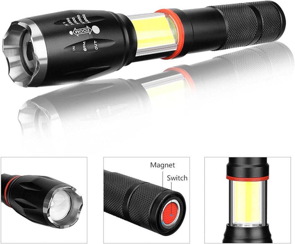 Valkyrie 8000 Lümen COB Lambalı T6 Mıknatıslı El Feneri - 6 Mod - 500 Metre Mesafe