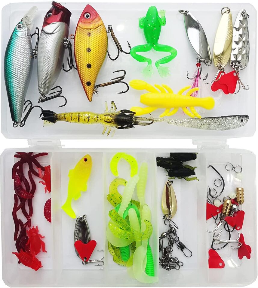 Valkyrie 78 Parça Rapala Jig Sahte Olta Yem ve Aksesuar Seti Tatlı ve Tuzlu Su Uyumlu