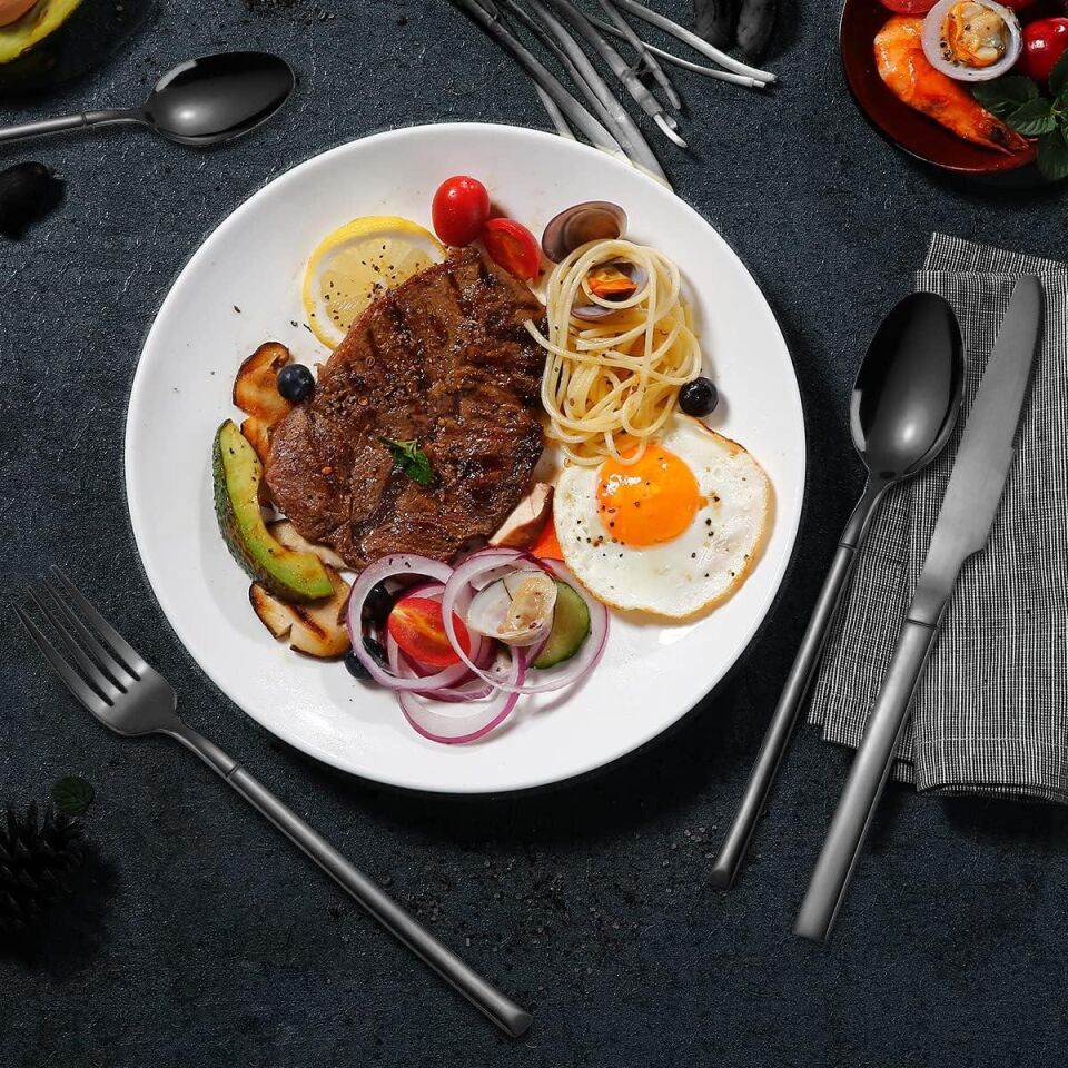 Valkyrie Çantalı Yolculuk Çatal Kaşık Bıçak Seti Kişiye Özel 1. Sınıf Paslanmaz Çelik Ofis Okul Kamp Restaurant C3404