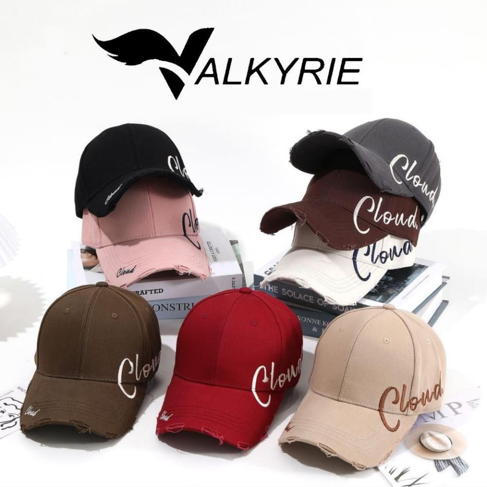 Valkyrie Unisex Eskitme Detaylı Şapka Yazı Nakışlı Ayarlanabilir Beyzbol Şapkası Antrasit