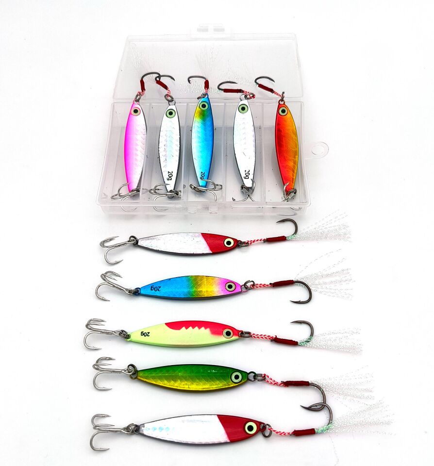 Valkyrie 10 Adet 20gr 6cm Kutulu Metal Rapala Jig Seti Balık Olta Yemi Parlak Gerçekçi Zoka