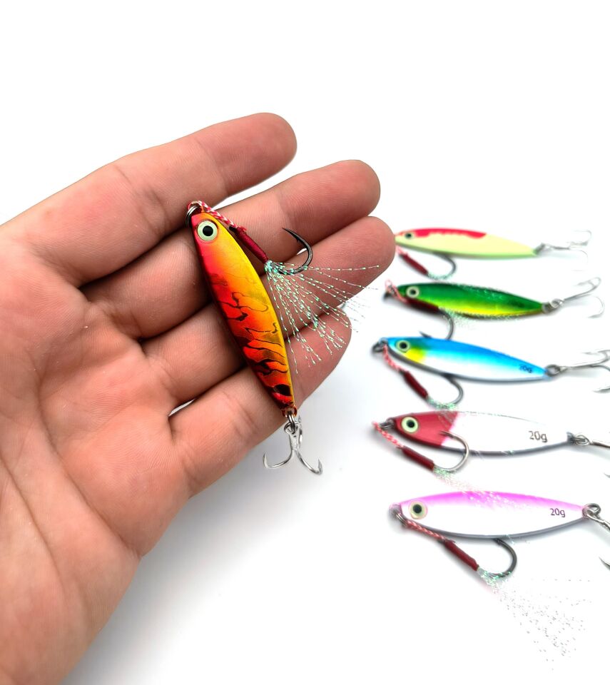 Valkyrie 10 Adet 20gr 6cm Kutulu Metal Rapala Jig Seti Balık Olta Yemi Parlak Gerçekçi Zoka