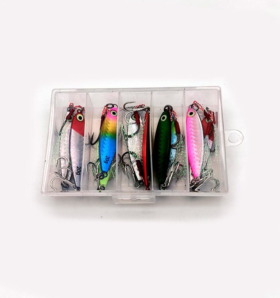Valkyrie 10 Adet 20gr 6cm Kutulu Metal Rapala Jig Seti Balık Olta Yemi Parlak Gerçekçi Zoka