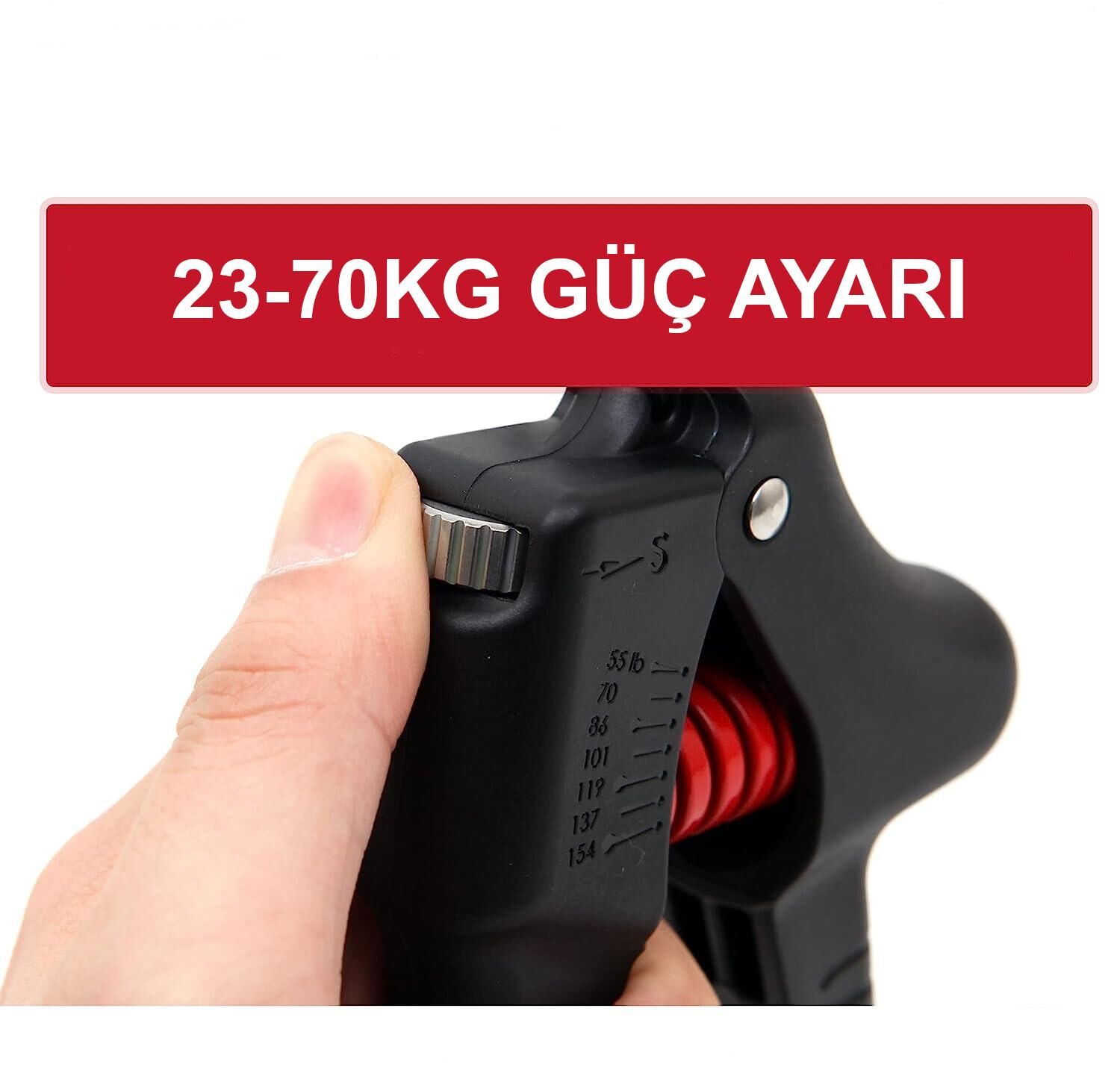 Valkyrie 23 - 70kg Kırılmaz Ergonomik El Yayı Egzersiz Spor Aleti - Premium Malzeme - Sıkma Tipi Yay Kol Bilek Güçlendirici