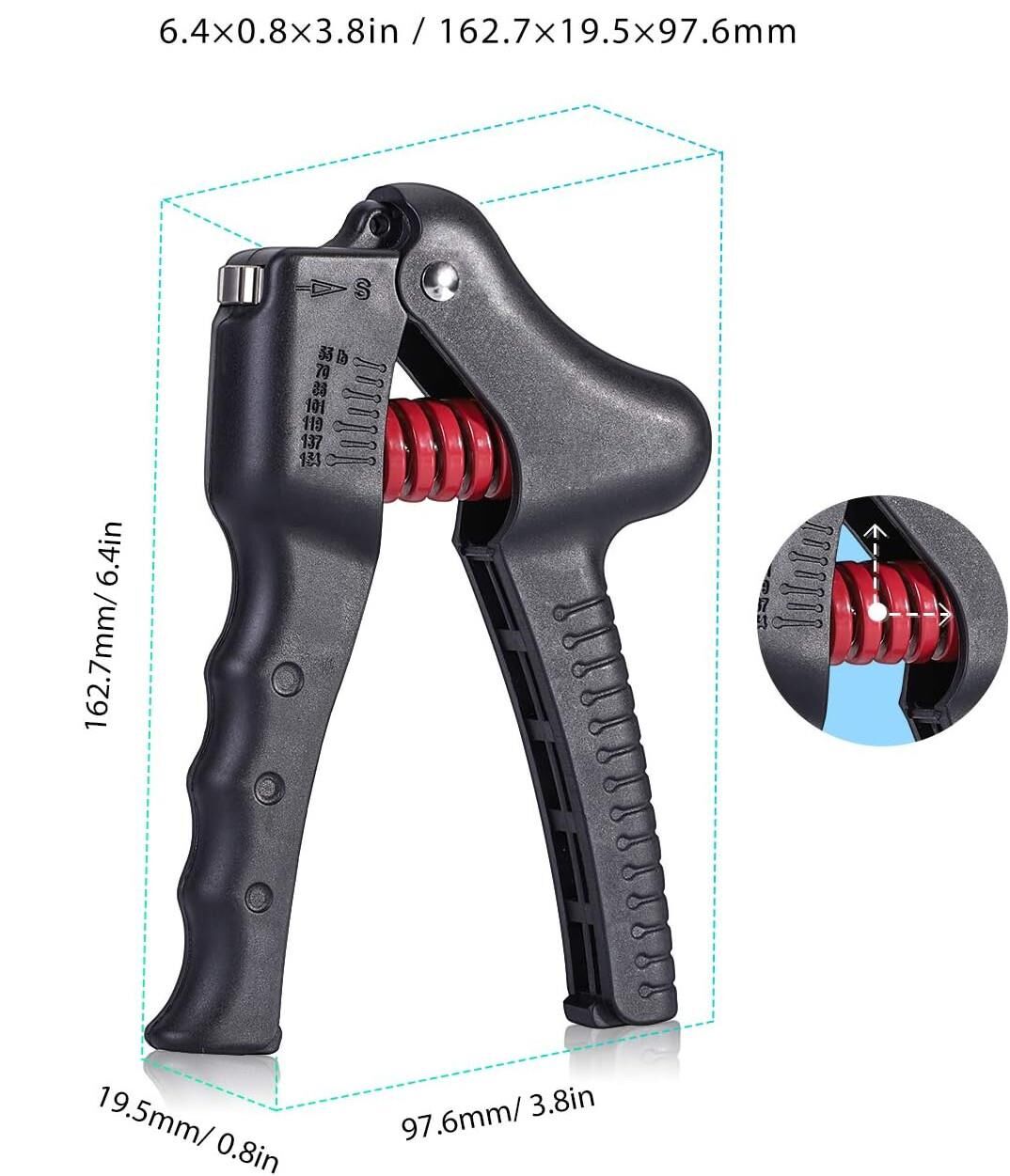 Valkyrie 23 - 70kg Kırılmaz Ergonomik El Yayı Egzersiz Spor Aleti - Premium Malzeme - Sıkma Tipi Yay Kol Bilek Güçlendirici
