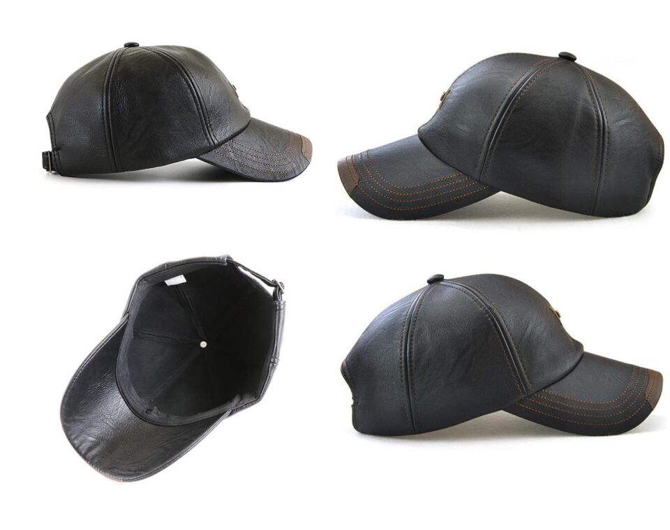 Valkyrie Deri Şapka Erkek Ayarlanabilir Premium Kalite Spor & Günlük Kullanım Baseball Cap Siyah