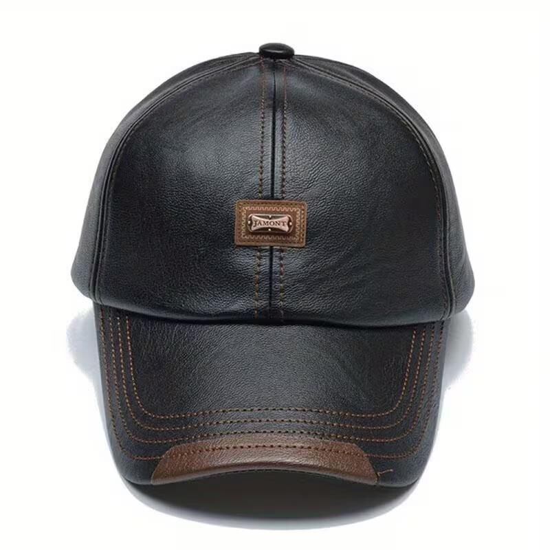 Valkyrie Deri Şapka Erkek Ayarlanabilir Premium Kalite Spor & Günlük Kullanım Baseball Cap Siyah