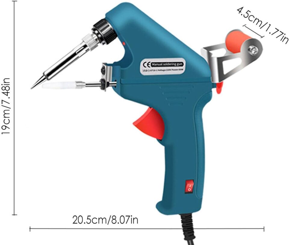Valkyrie 5 Parça Tetikli Otomatik Beslemeli Havya Lehim Tabancası Seti - 60W 480°C Yeni Nesil Seramik Isınma - Tek El Kullanım